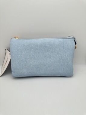 Jen & Co Riley baby blue vegan Leather Crossbody bag Wristlet Clutch